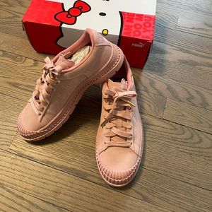 PUMA Womens Utility X Hello Kitty Lace Up Sneakers Shoes Casual - Pink